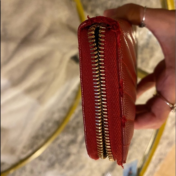 Authentic Yves Saint Laurent Red wallet